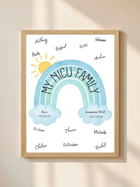 NICU Graduate Wall Art Blue