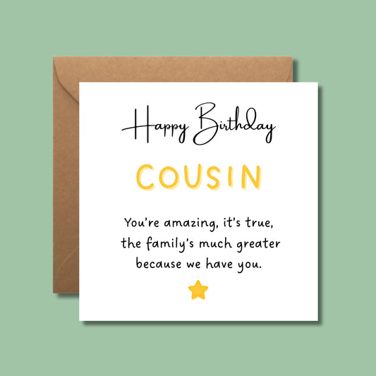 Cousin Happy Birthday Card