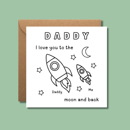 Daddy Card - Colour In