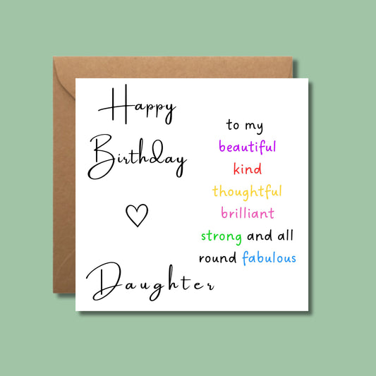 Daughter Birthday Card