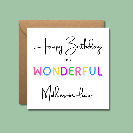 Mother-In-Law Birthday Card