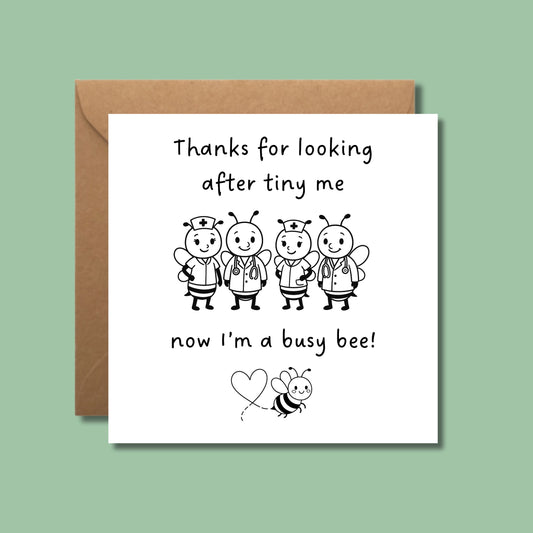 NICU Thank You Card From Ex NICU Baby  - Colour In