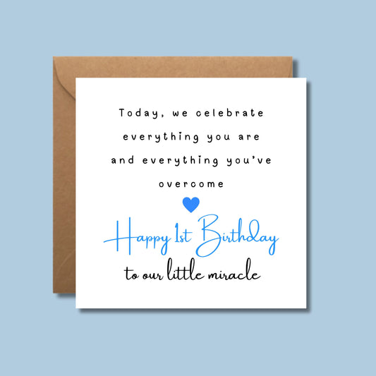 First Birthday Card for ex NICU baby