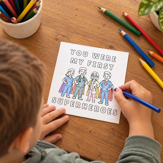 NICU Thank You Card From Ex NICU Baby  - Colour In