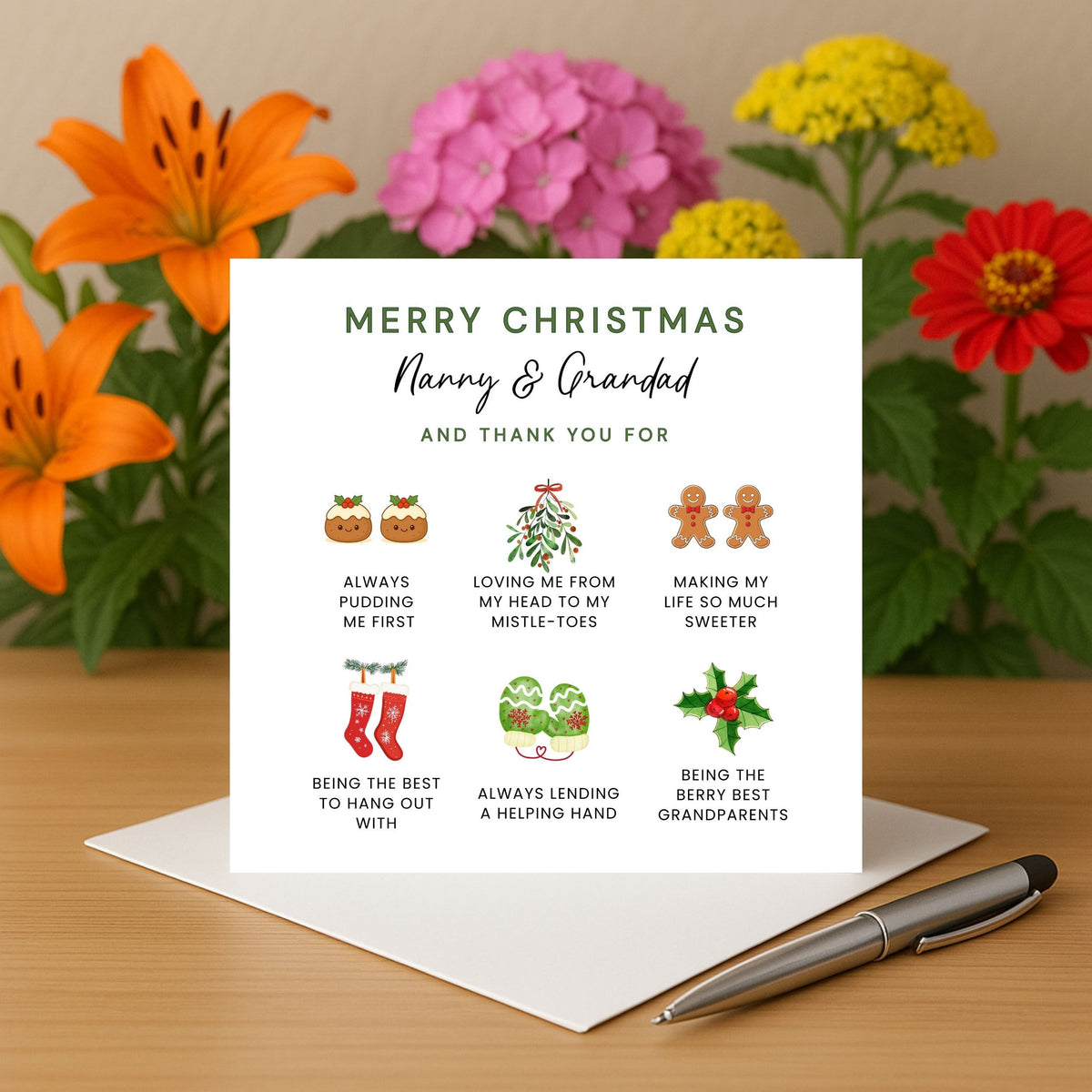 Nanny and Grandad Christmas Card