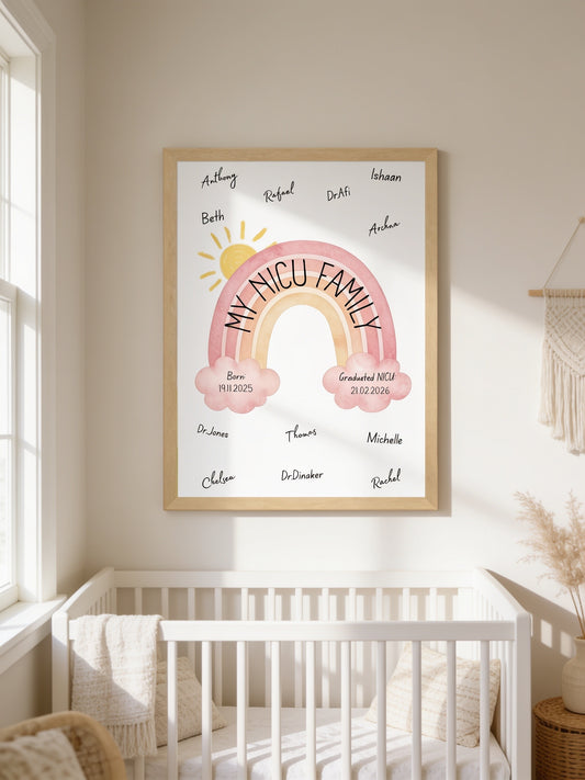 NICU Graduate Wall Art Pink