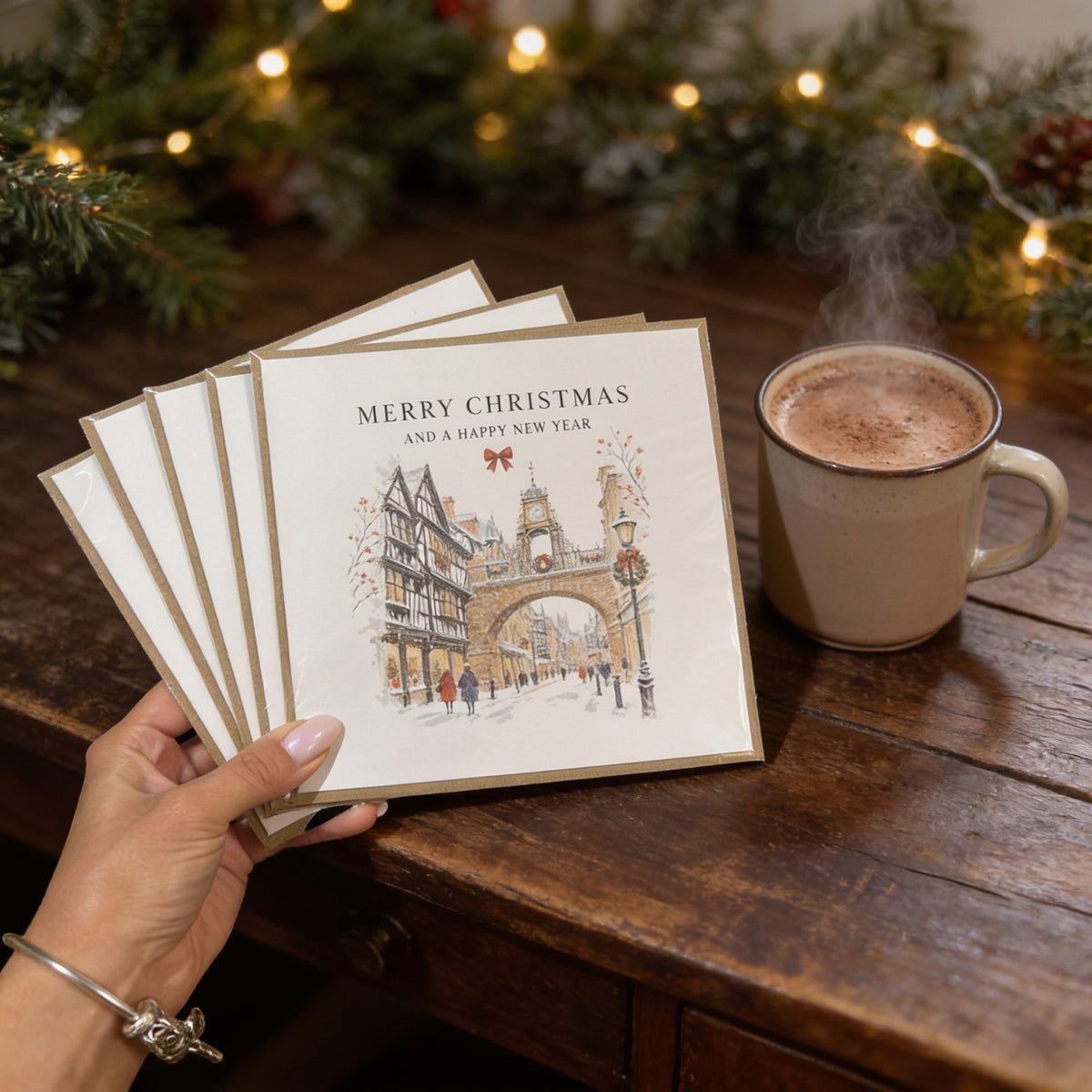 5 PACK NORTH WALES AND CHESTER CHRISTMAS CARDS