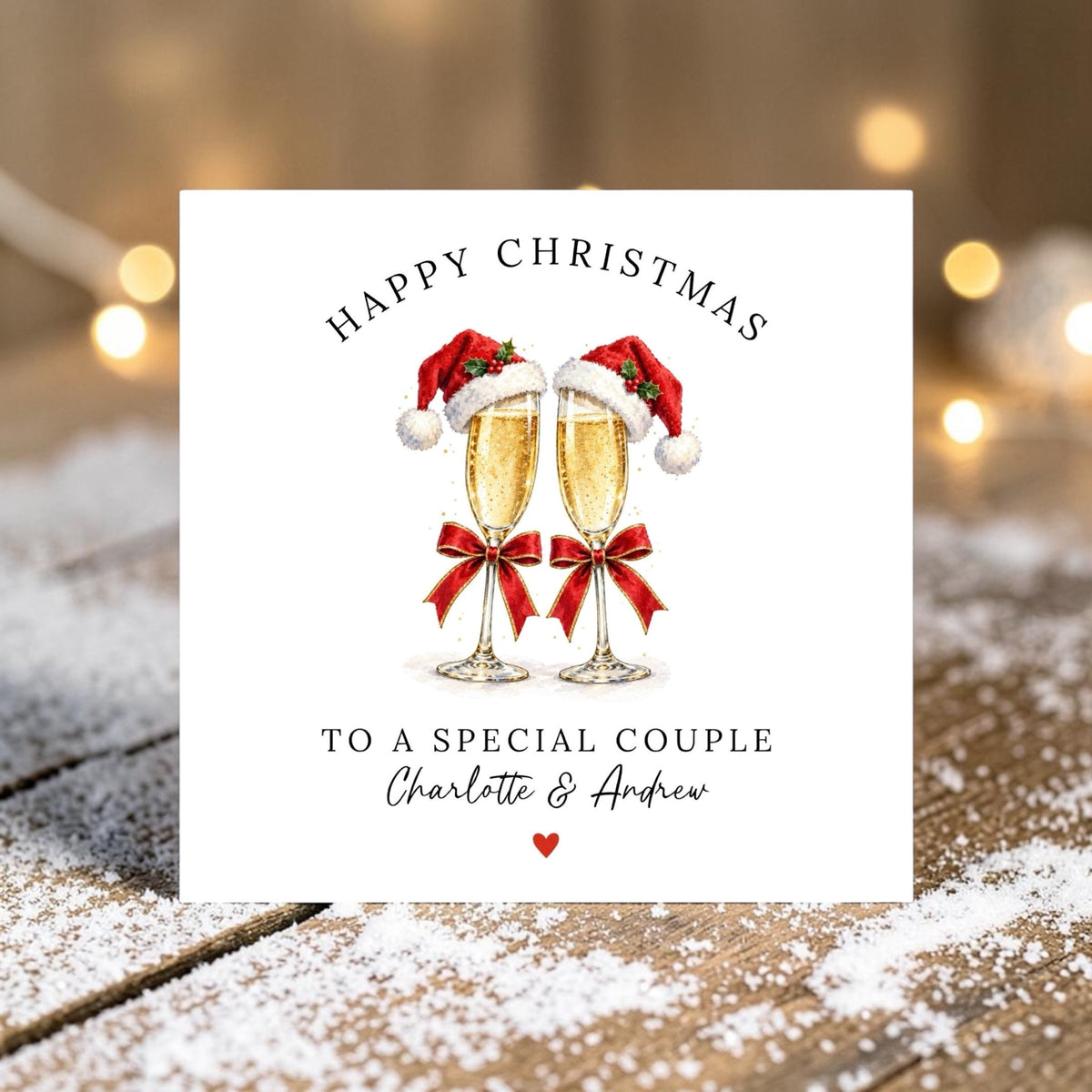 Special Couple Champagne Christmas Card
