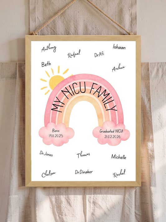 NICU Graduate Wall Art Pink