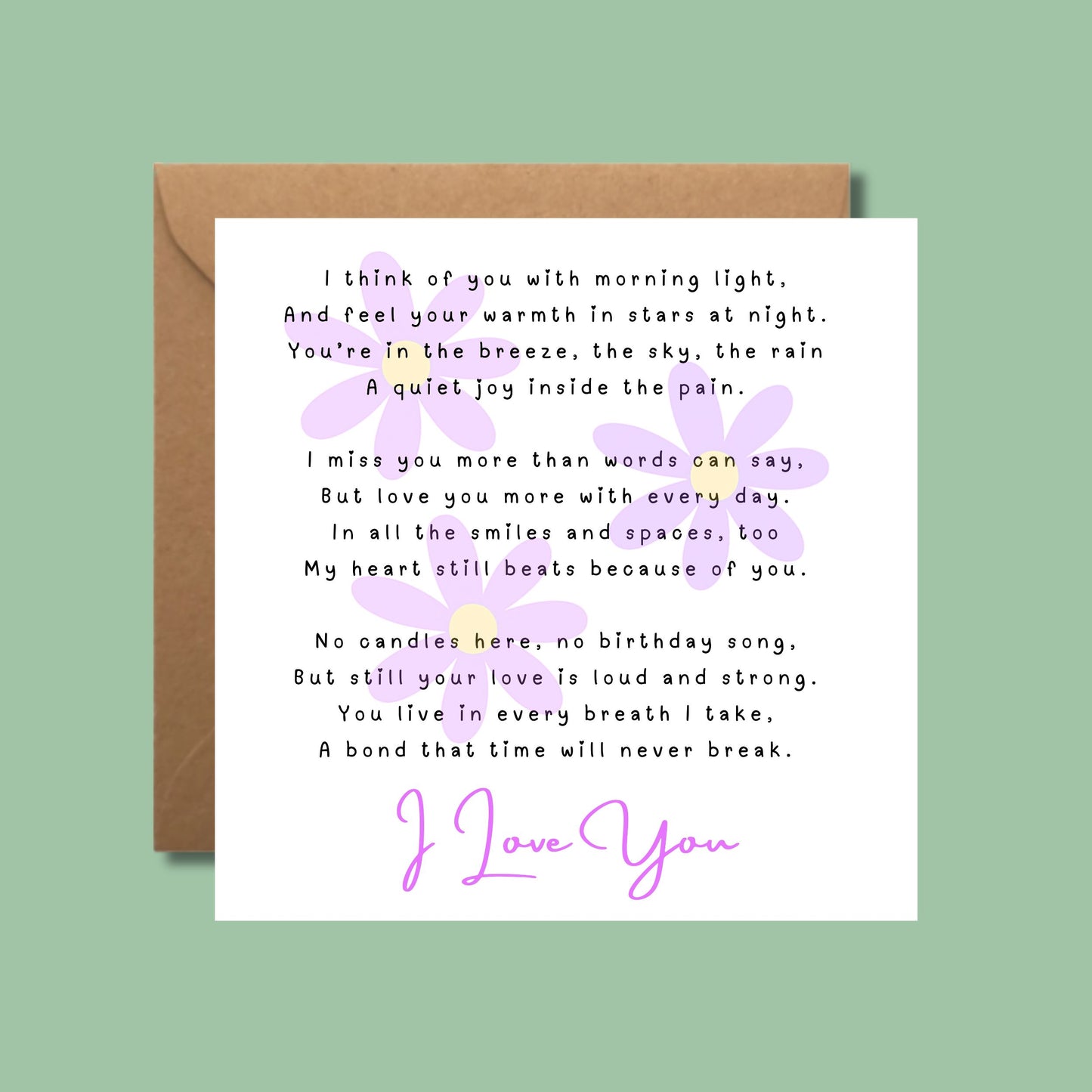 Miss You Bereavement Card