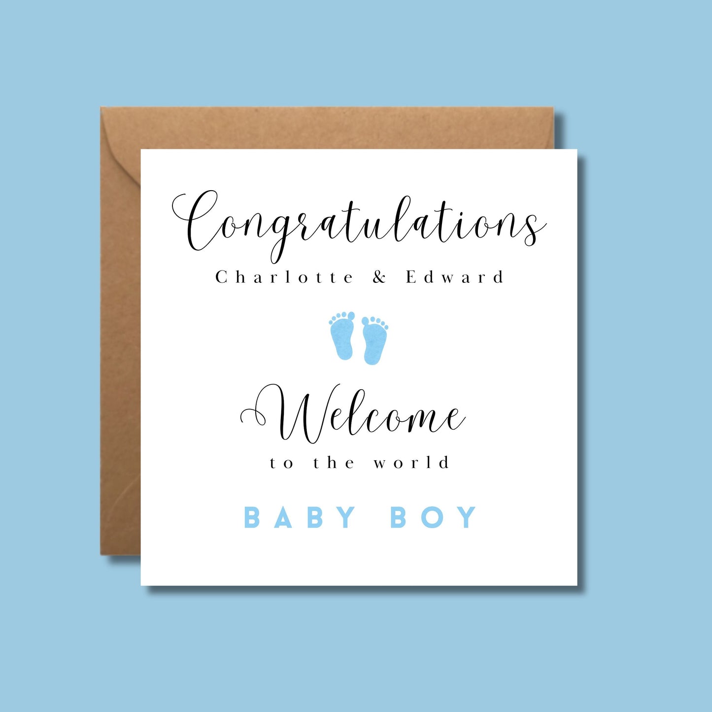 Personalised Baby Boy Card