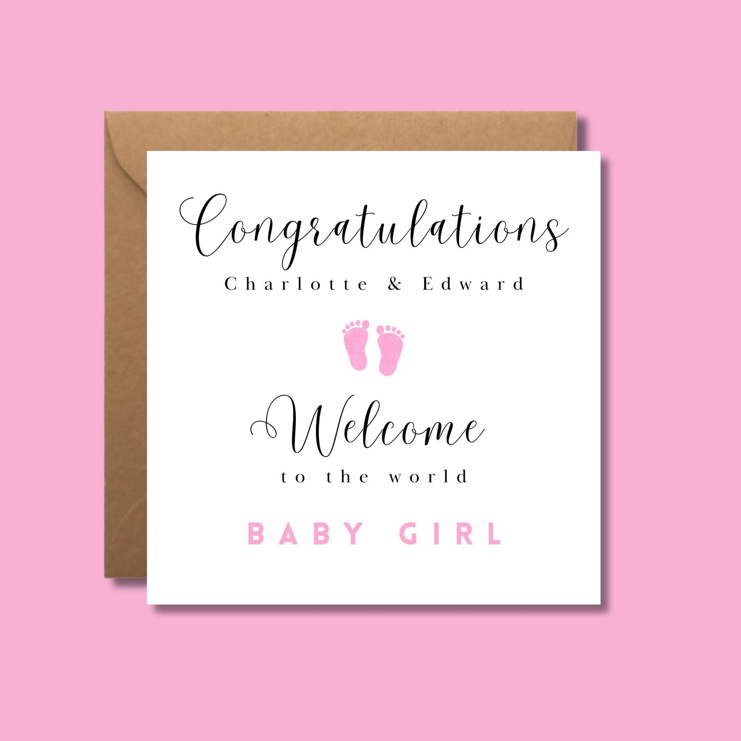 Personalised Baby Girl Card
