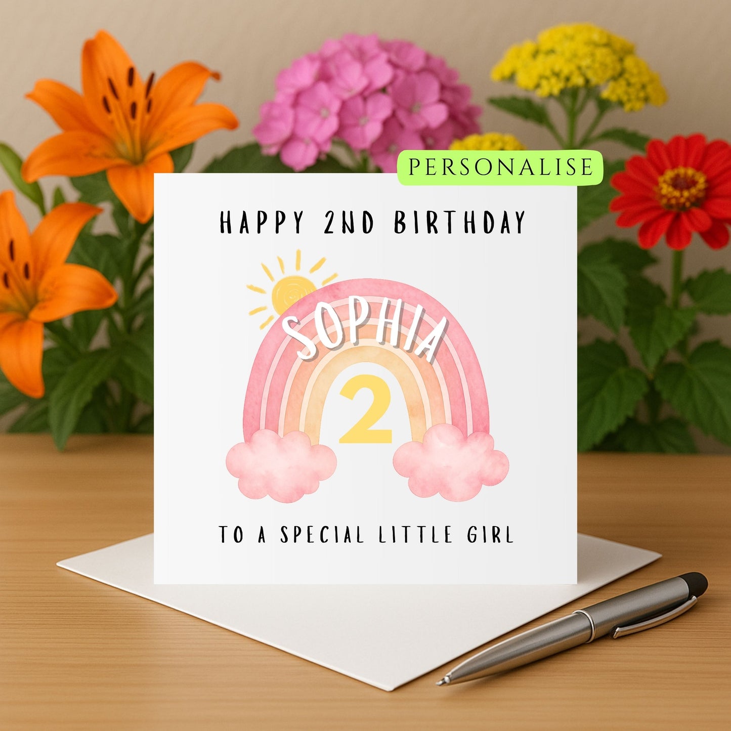 Personalised 2nd Birthday Card