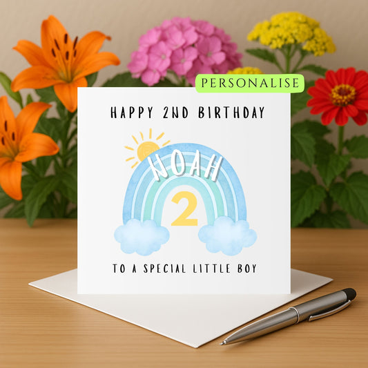 Personalised 2nd Birthday Card