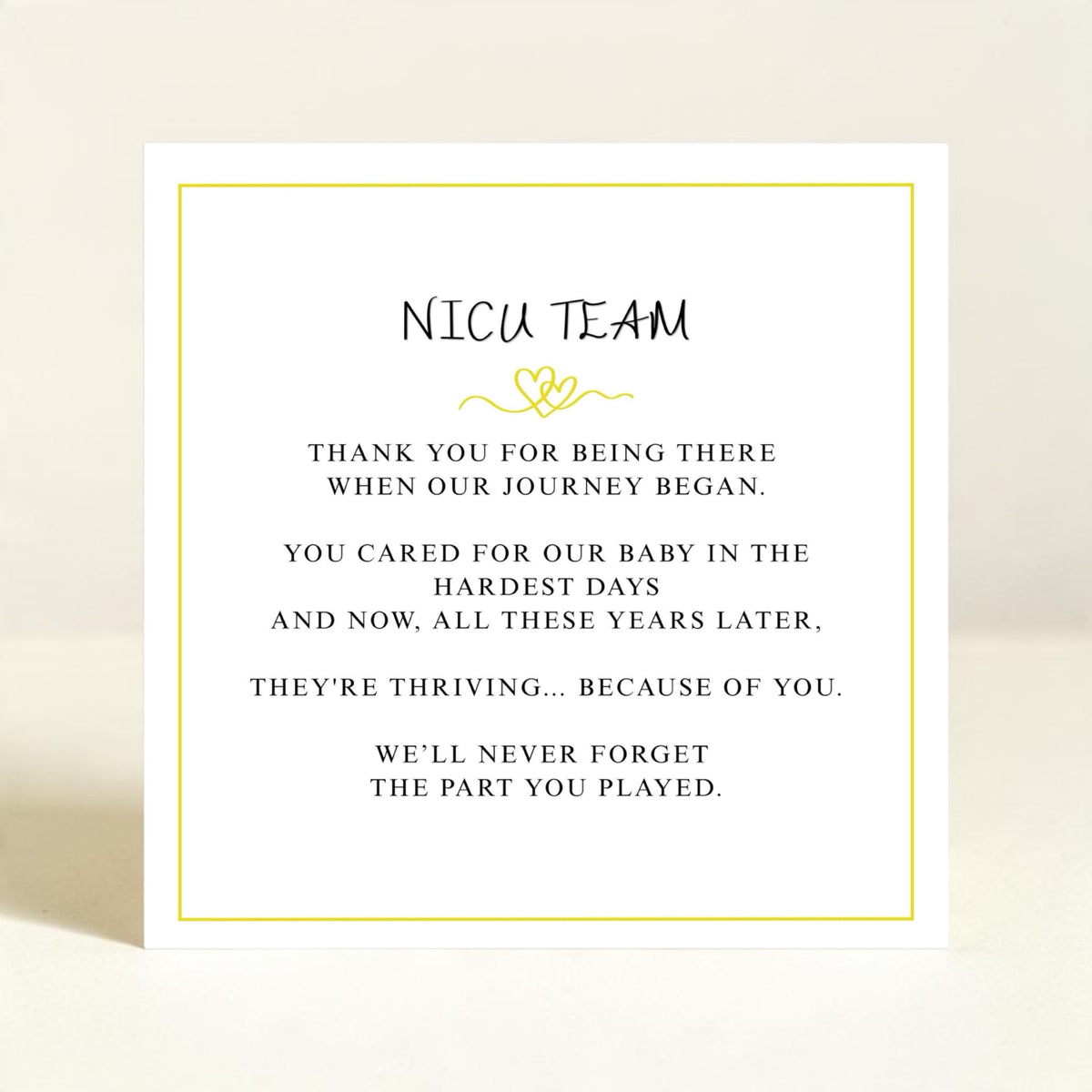NICU Thank You Card