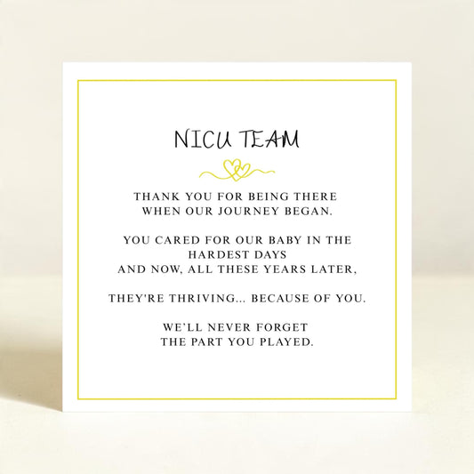 NICU Thank You Card