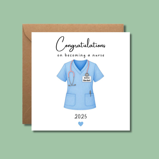 Personalised Nurse Graduate Card