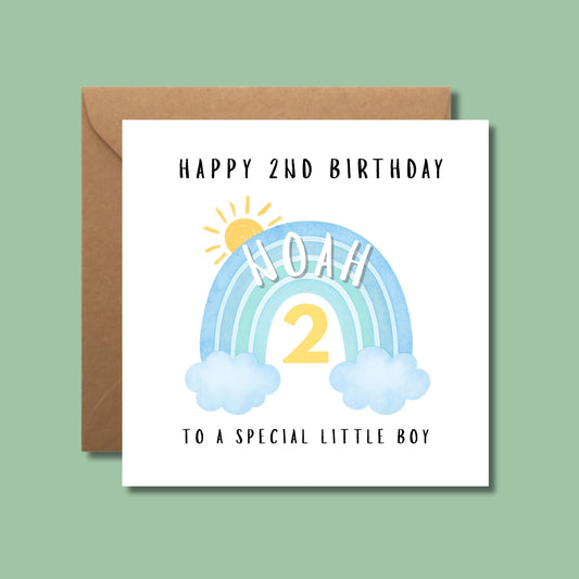 Personalised 2nd Birthday Card