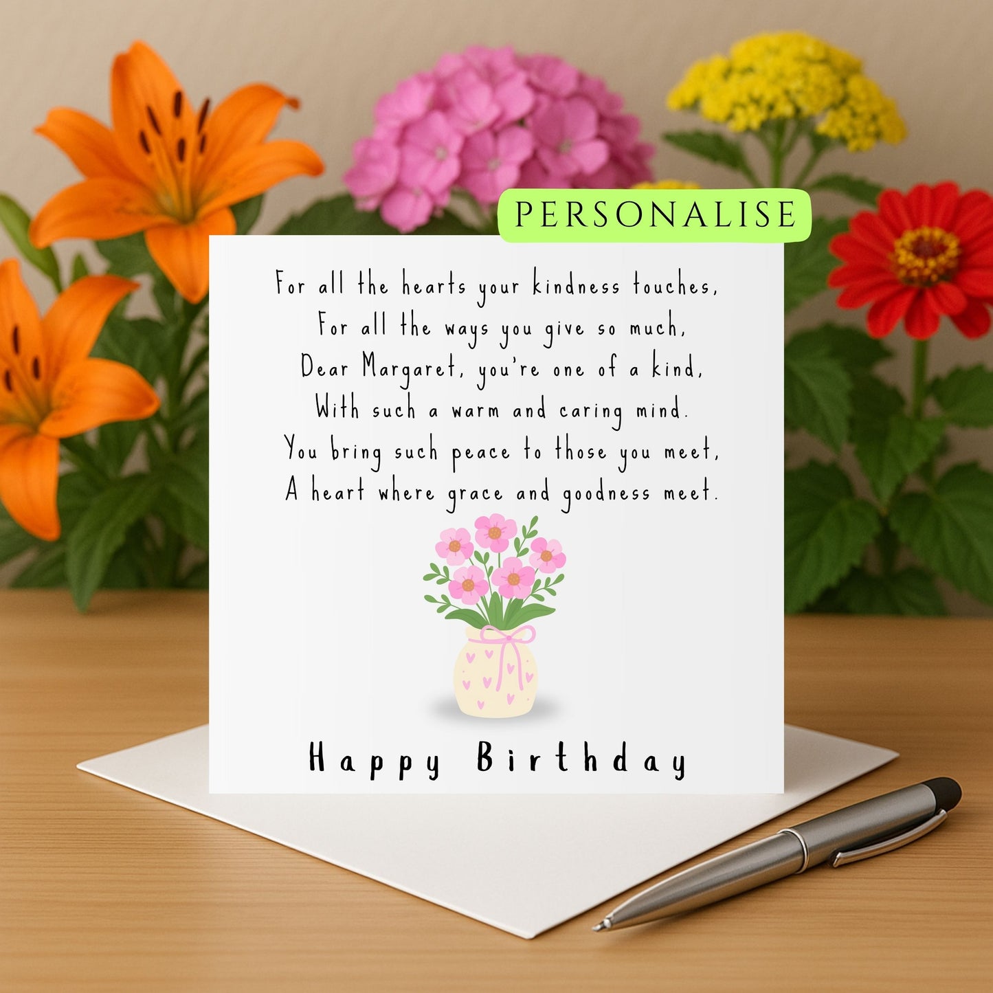 Personalised kindness Poem Birthday Card