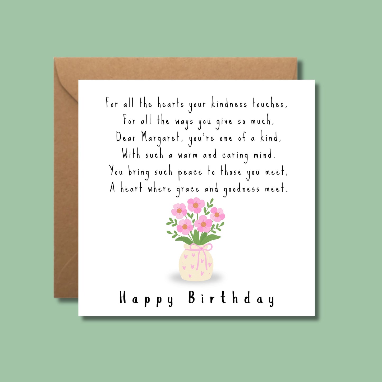 Personalised kindness Poem Birthday Card