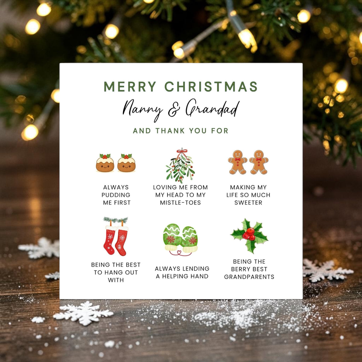 Nanny and Grandad Christmas Card