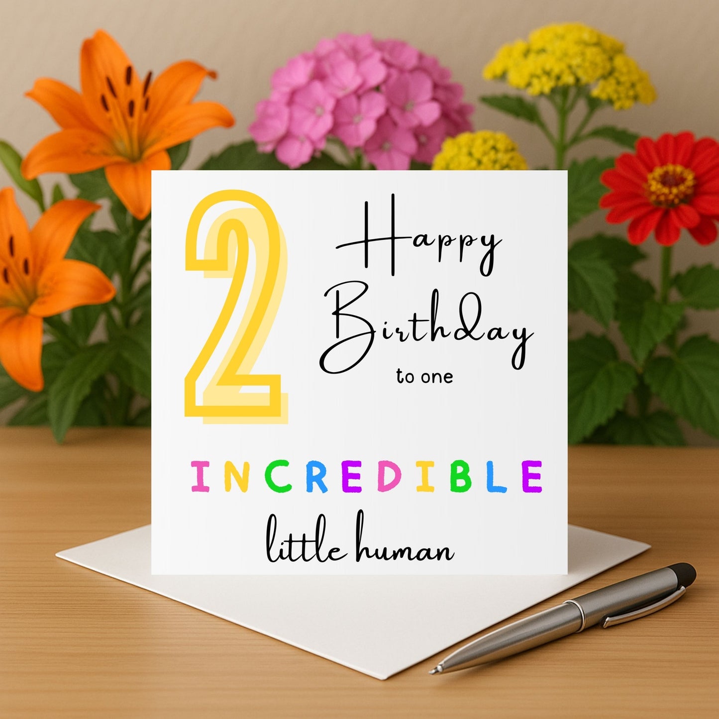Second Birthday Card for incredible little human
