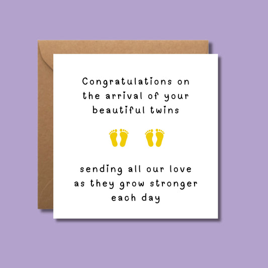 Premature Twins NICU Card