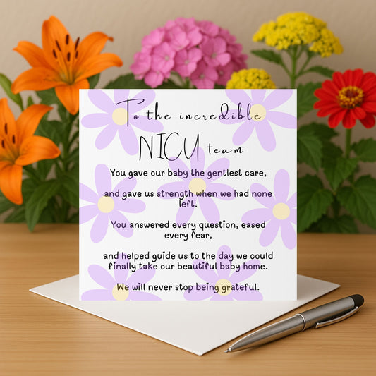 NICU Thank You Card