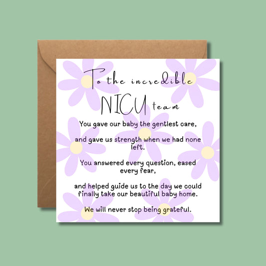 NICU Thank You Card