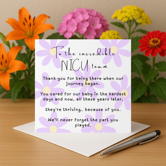 NICU Thank You Card