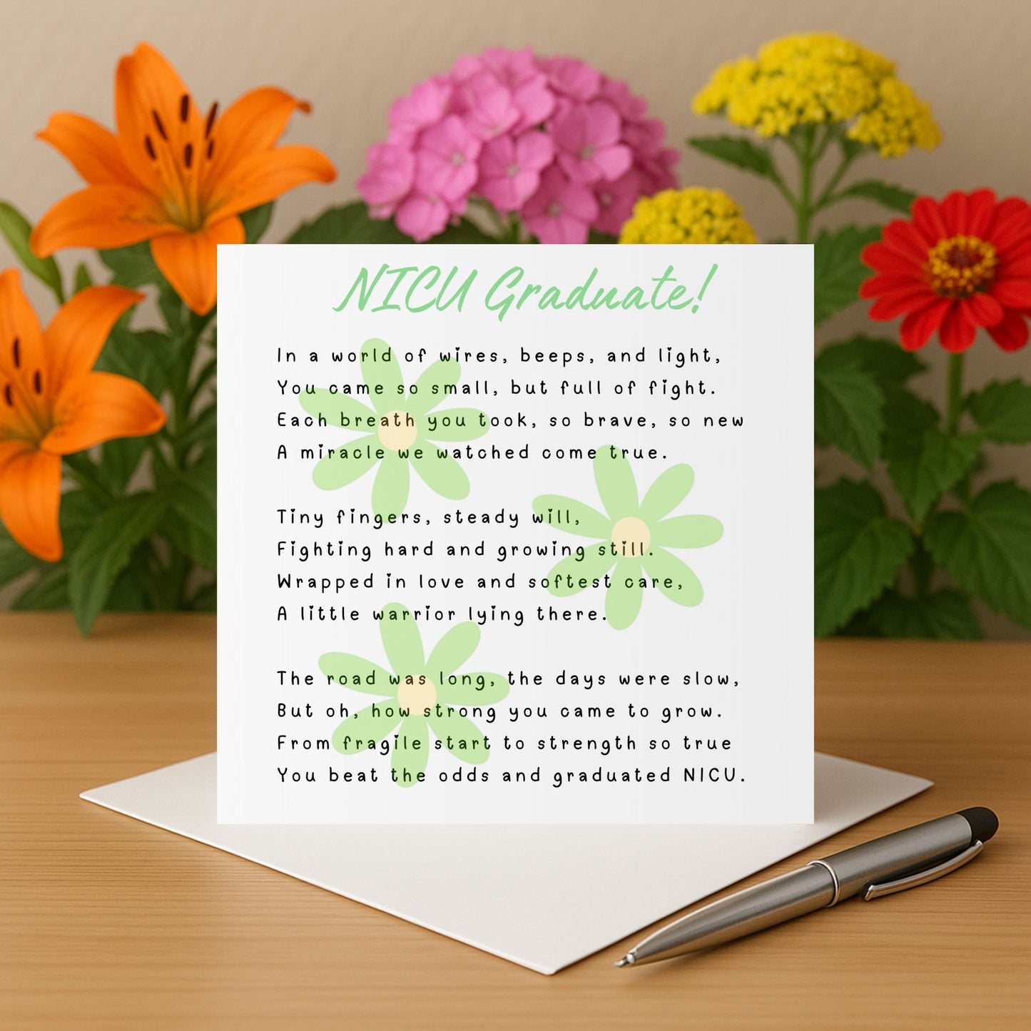 NICU Graduate Poem Card