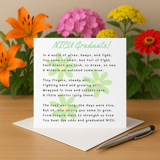 NICU Graduate Poem Card