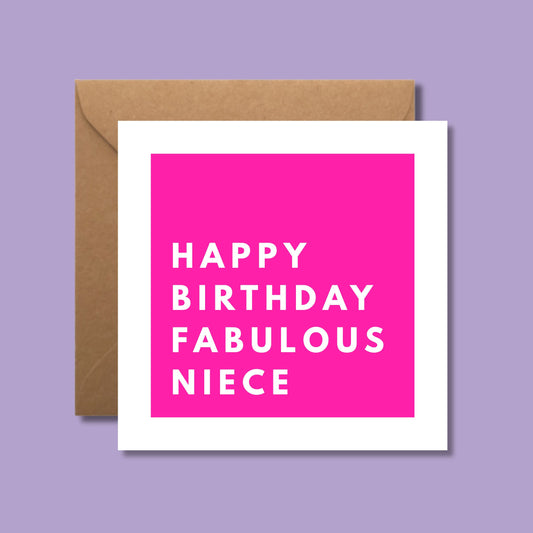Fabulous Niece Birthday Card