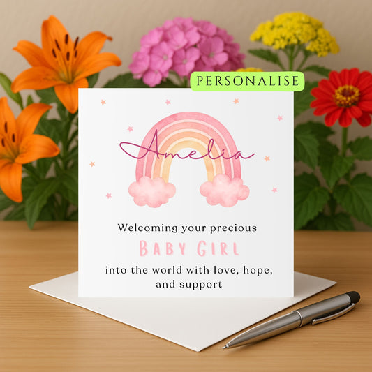 NICU Card for Baby Girl