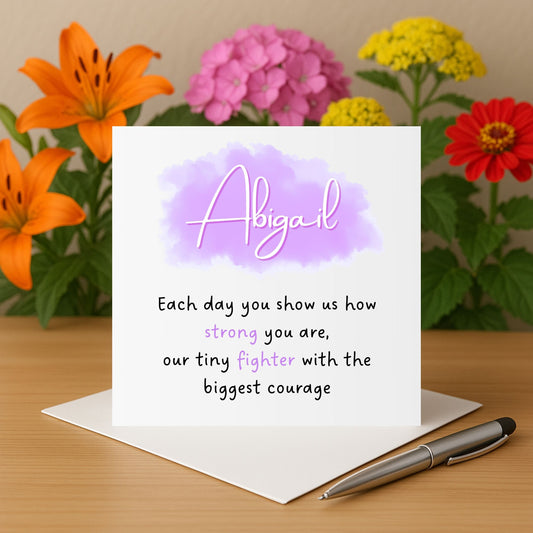 NICU Card for Baby Girl Personalise