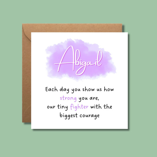 NICU Card for Baby Girl Personalise
