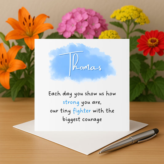 NICU Card for Baby Boy Personalise