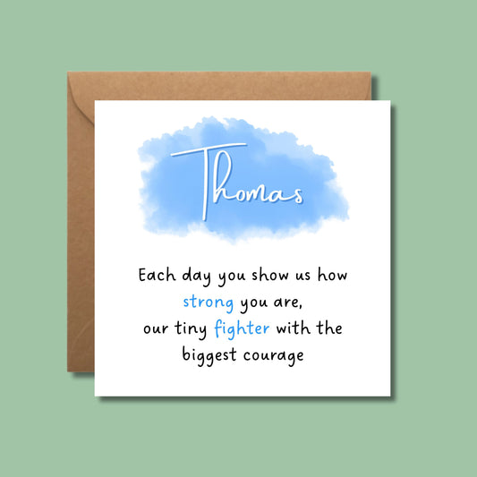 NICU Card for Baby Boy Personalise