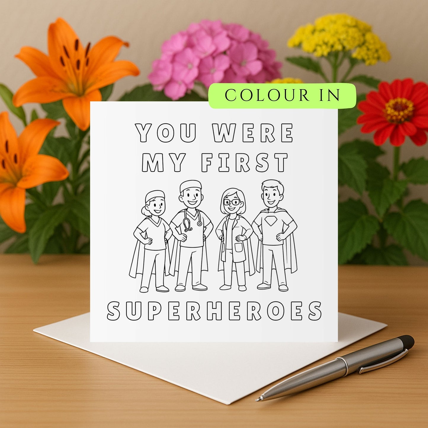 NICU Thank You Card From Ex NICU Baby  - Colour In