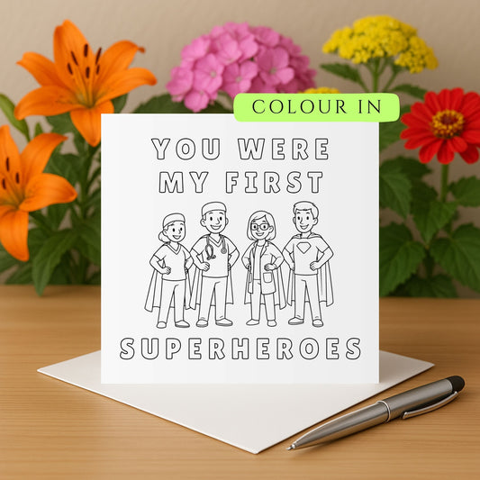 NICU Thank You Card From Ex NICU Baby  - Colour In