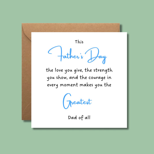 NICU Father's Day Card