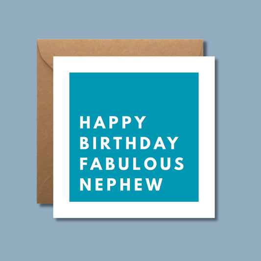 Fabulous Nephew Birthday Card