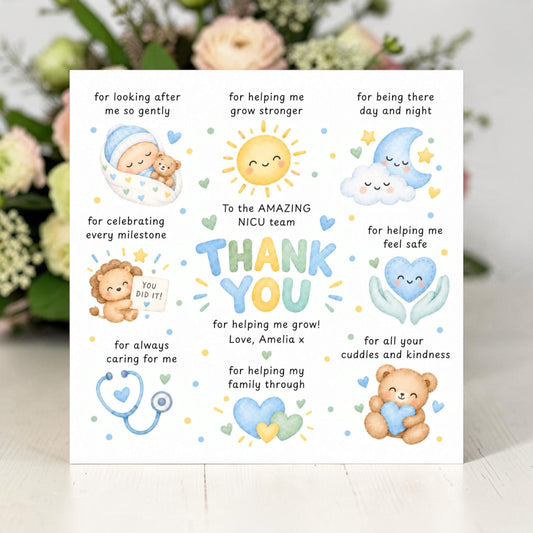 Amazing NICU Team Thank You Card - Personalised