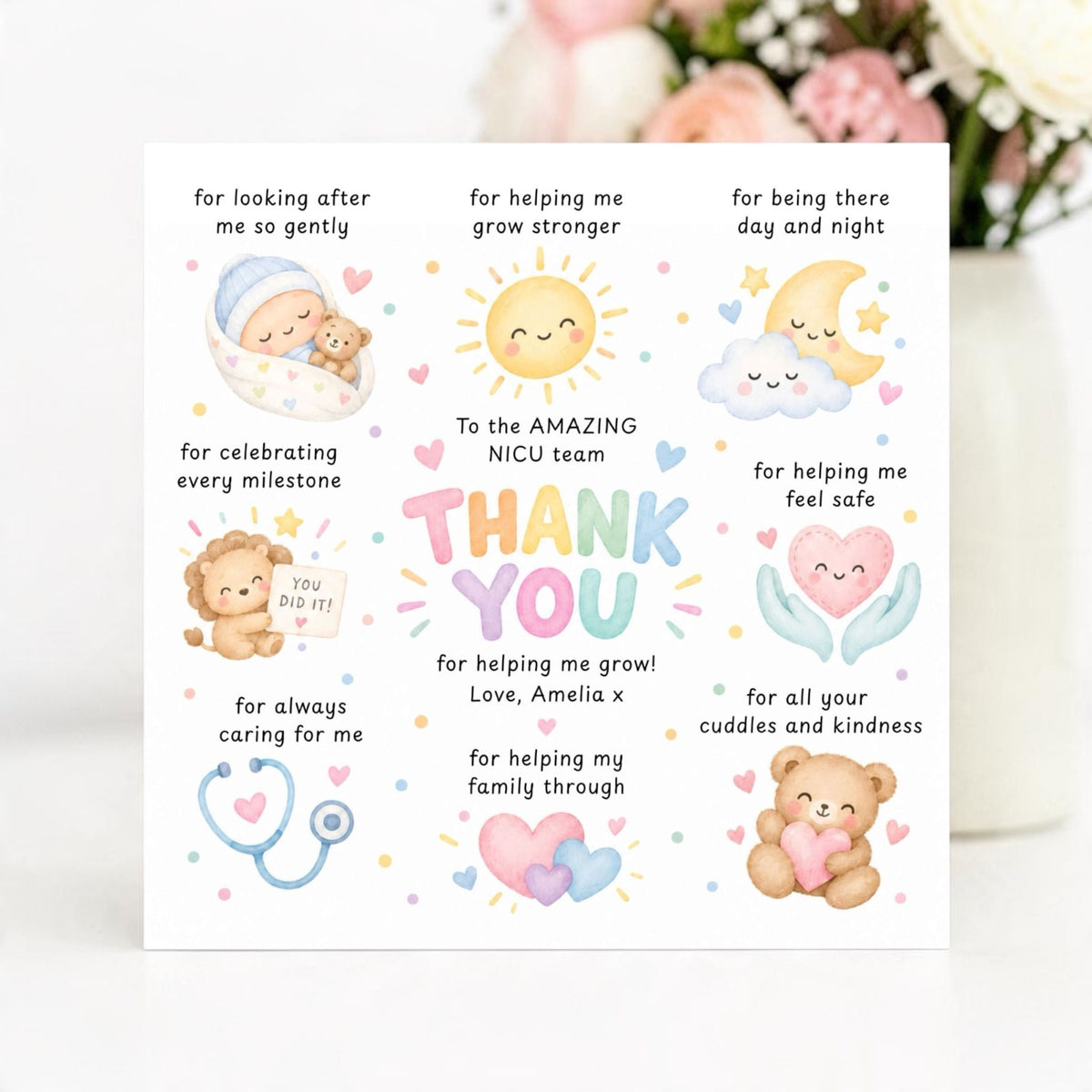 Amazing NICU Team Thank You Card - Personalised