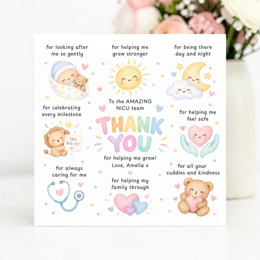 Amazing NICU Team Thank You Card - Personalised