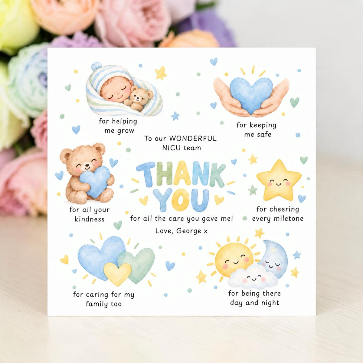 Wonderful NICU Team Thank You Card - Personalised