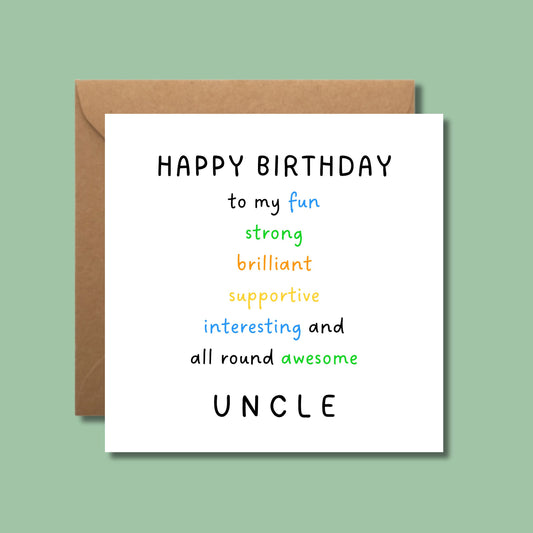 Uncle Birthday Card