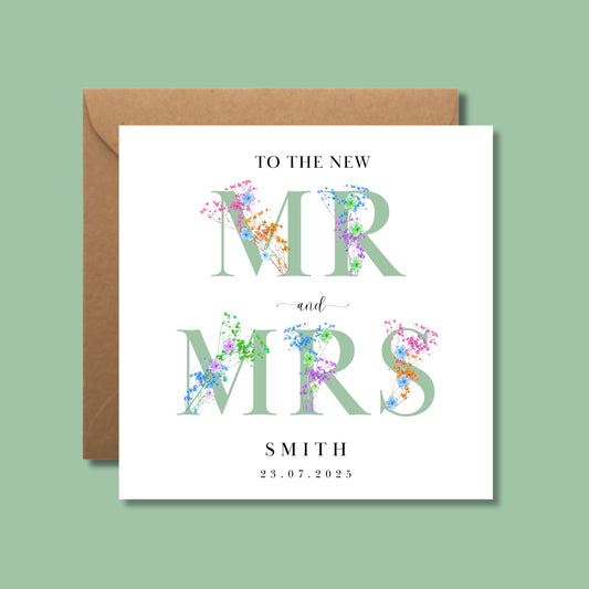 Personalised Mr & Mrs Wedding Card