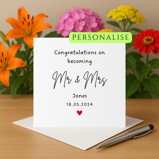 Personalised Wedding Card