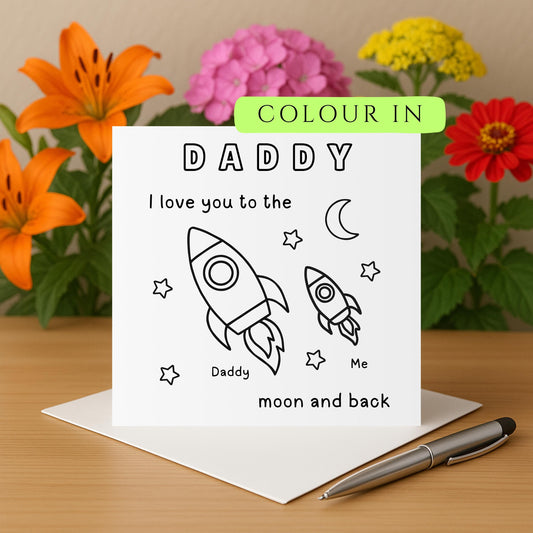 Daddy Card - Colour In